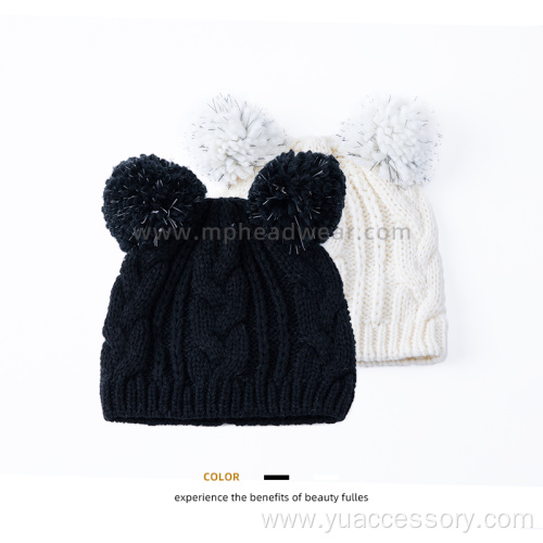 Custom Unisex Winter Knitted Warm Pom Pom Beanie